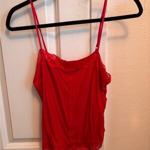 Victoria's Secret Red Lace-Trim Camisole